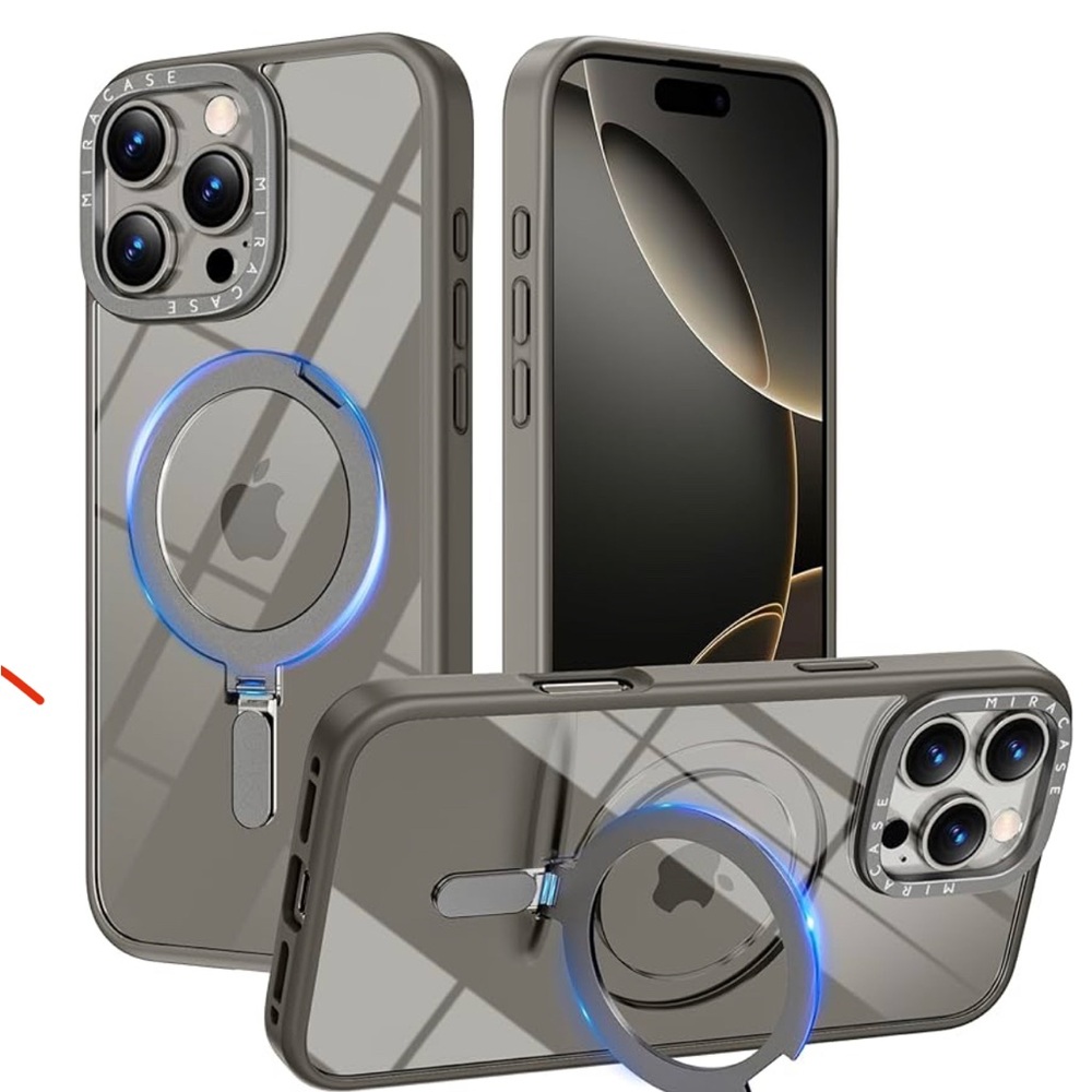 Miracase iPhone 16 Pro case with Ring Holder, Natural Titanium, Magnetic, NEW
